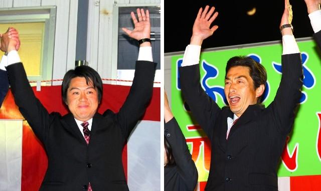 2011.04.10 県議選・南島原市区で当選した中島、松島氏