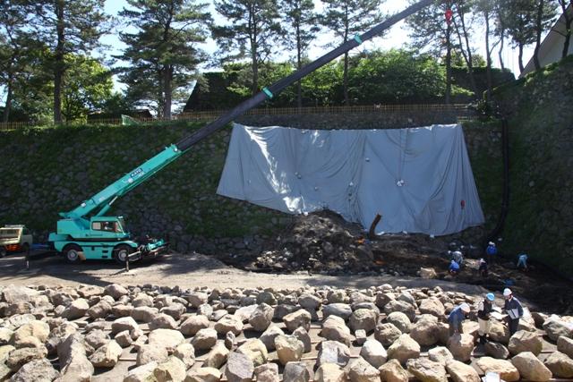 2013.05.03 島原城の石垣修復を観覧席で